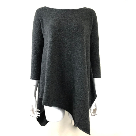 Neiman Marcus Asymmetric Cashmere Gray Sweater XS - Picture 1 of 8